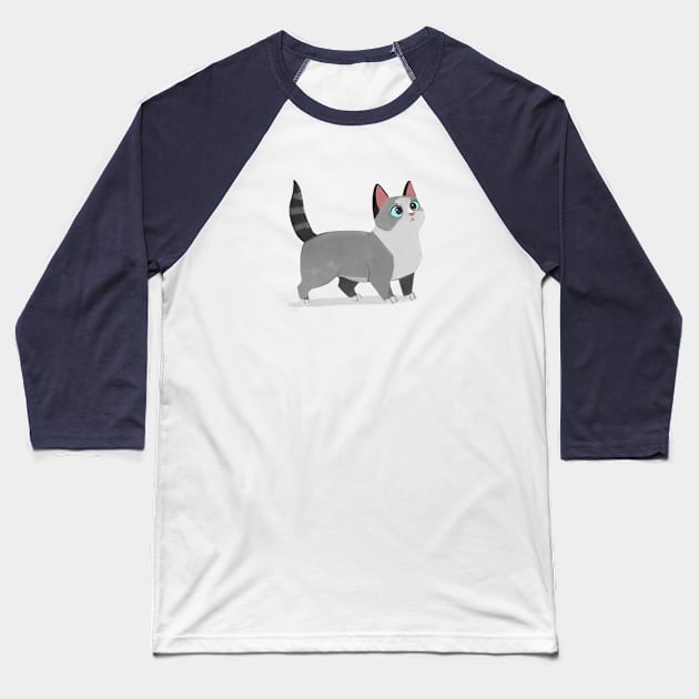 Cat Baseball T-Shirt by Art_ika